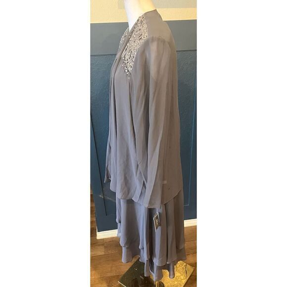 S.L. Fashions Women's Plus Size Embellished Tiered Mother of The Bride Gown - Picture 3 of 9
